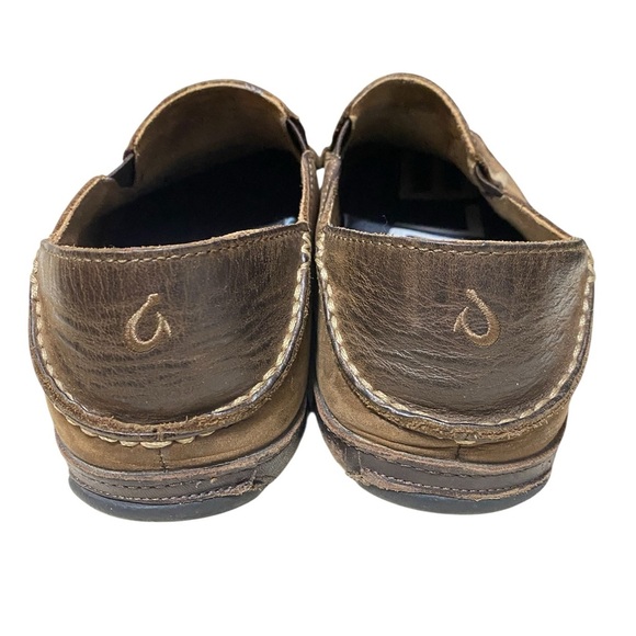 OluKai Moloa Brown Leather Men’s Loafers in Size 9. - Picture 4 of 8